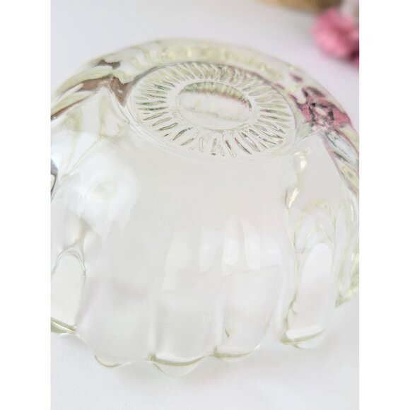 Set of 2 Indiana Glass Sunflower Bowls Vintage Clear Thick Glass Condiment Bowls - Picture 6 of 7